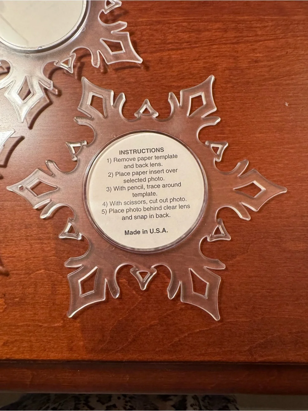 Clear Snowflake  photo ornaments set of 3